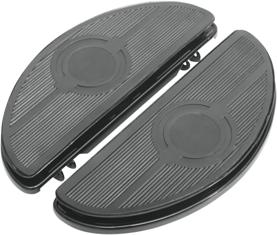 Half-Moon Floorboard - w/o Vibration Inserts - Chrome - FL DragSpecialties 17-0418L - Side View