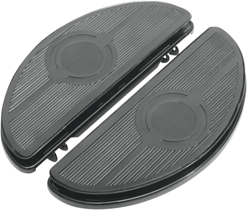 Half-Moon Floorboard - w/o Vibration Inserts - Chrome - FL DragSpecialties 17-0418L - Side View