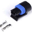 Load image into Gallery viewer, Haltech Delphi 2 Pin GM Style Coolant Temp Connector Black Plug &amp; Pins