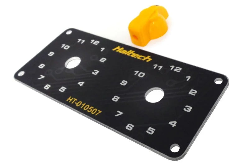 Haltech Dual Switch Panel Kit w/Yellow Knob - Side View