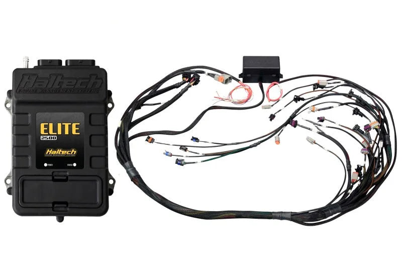 Haltech Elite 2500 Terminated Harness ECU Kit w/EV1 Injector Connectors - Side View