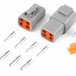 Load image into Gallery viewer, Haltech Matching Set of Deutsch DTP-4 Connectors (25 Amp) Plug &amp; Pins