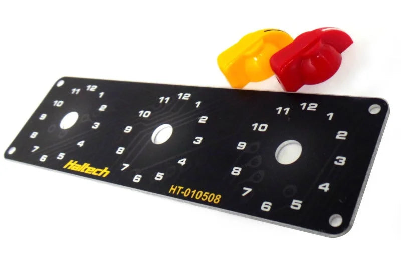 Haltech Triple Switch Panel Kit w/Yellow & Red Knobs - Main Product View