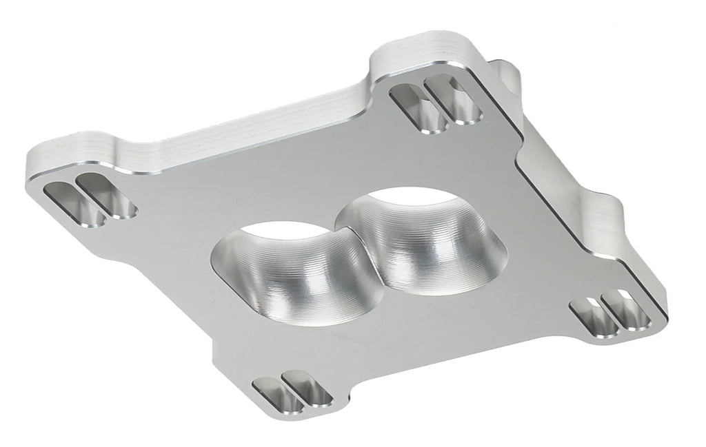 Hamburger's Performance CARB ADAPTER;1 in. HOLLEY 350-600 2BBL to HOLLEY Adjust.(High Flow)-Billet Alum. 3223