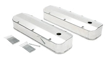 Load image into Gallery viewer, Hamburger's Performance FABRICATED ALUMINUM VALVE COVERS BRUSHED BBC WITH HOLE 1019