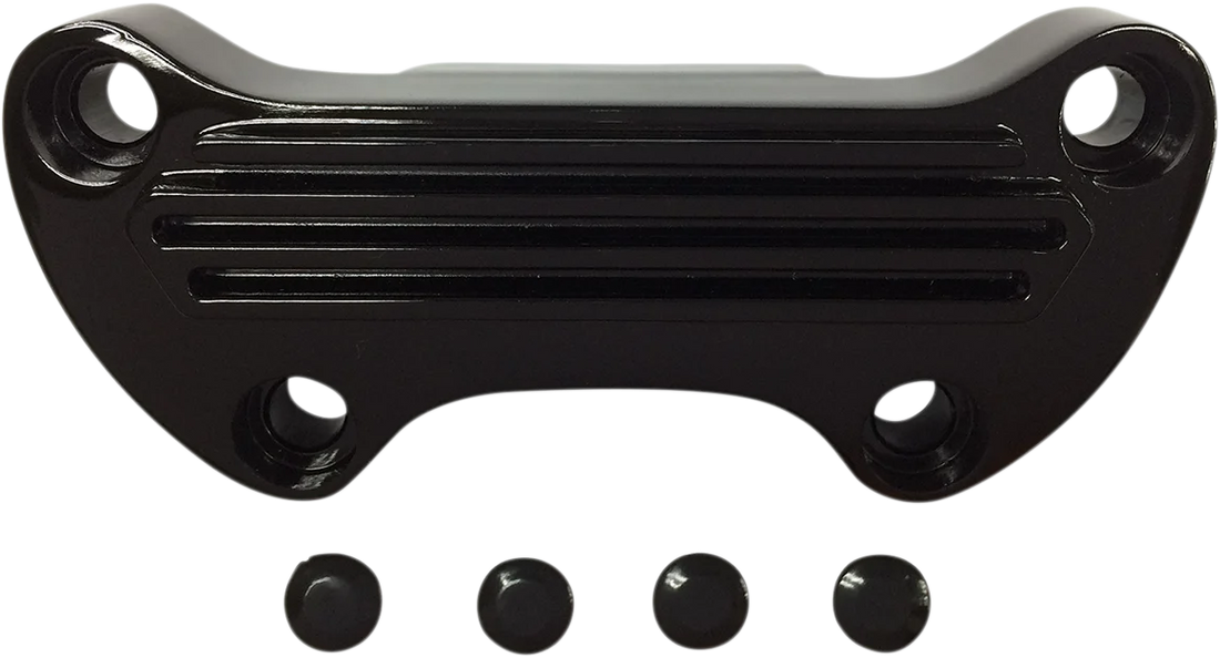 Handlebar Clamp - Scalloped - Black DragSpecialties 03-0107SB - Side View