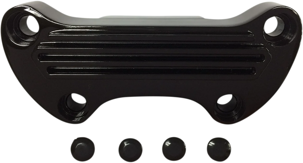 Handlebar Clamp - Scalloped - Black DragSpecialties 03-0107SB - Side View