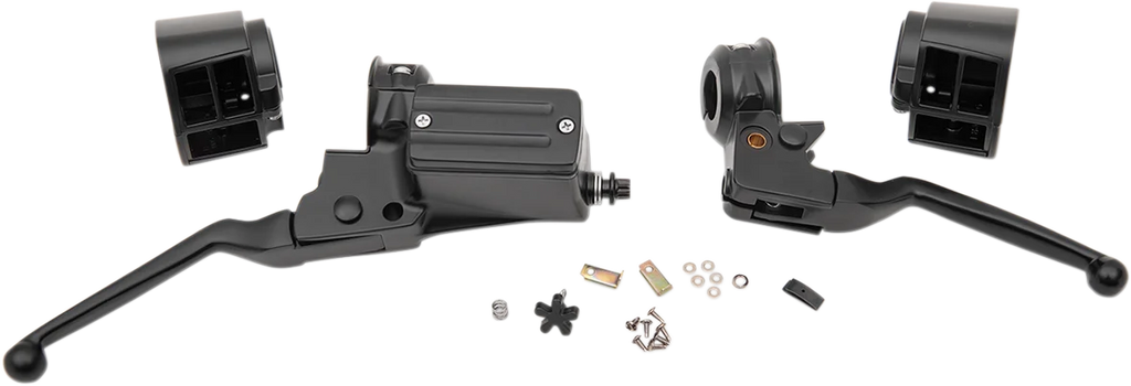 Handlebar Controls - 11/16" Master Cylinder - Black DragSpecialties 07-0543MBNU - Main Product View