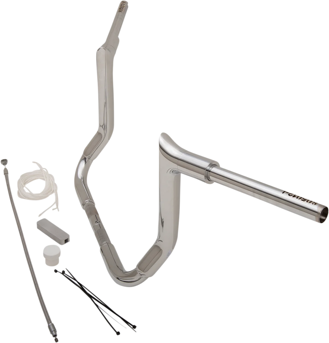 Handlebar Kit - Pointed Top - 12" - Chrome - Side View