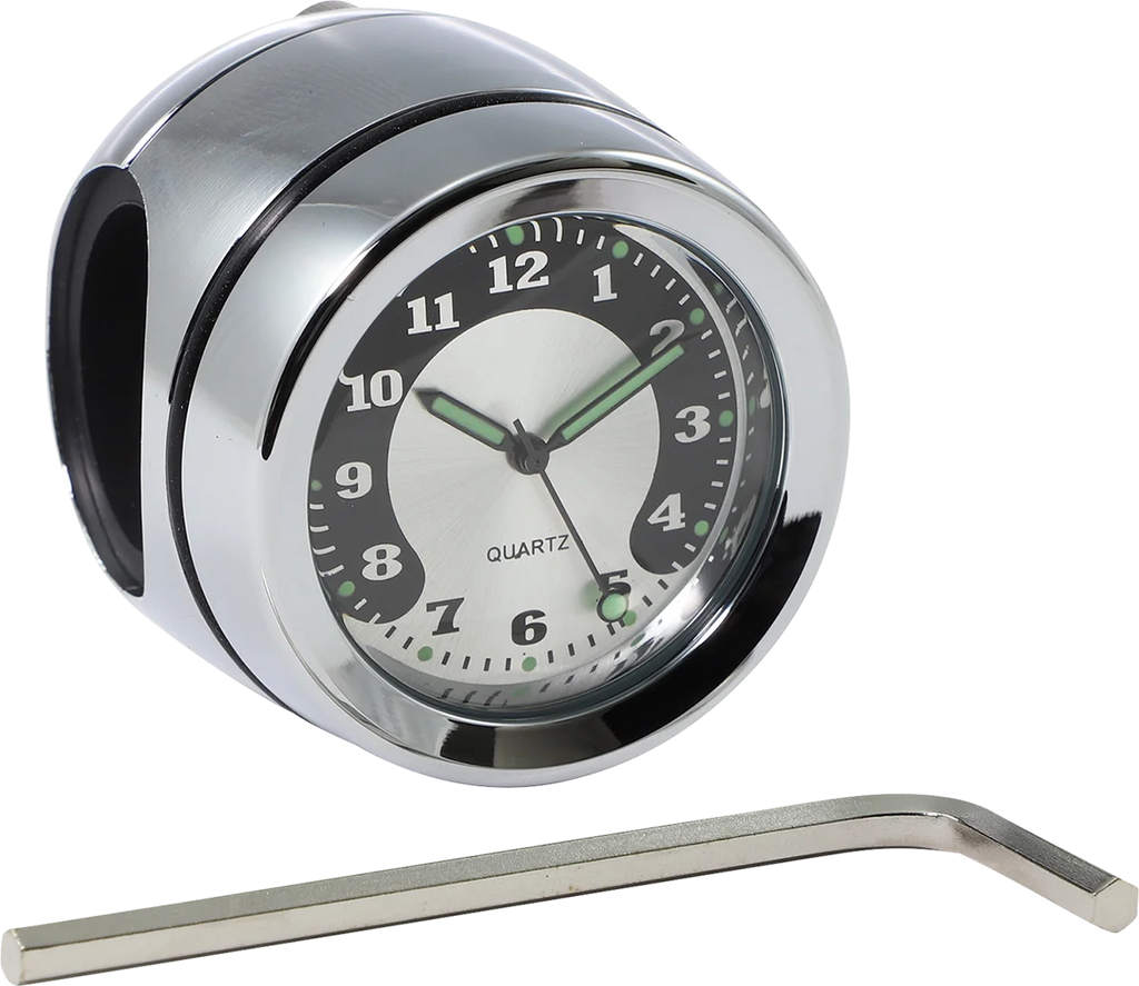 Handlebar Mount Clock - Chrome - For 1" Bar DragSpecialties O91-6821N - Main Product View