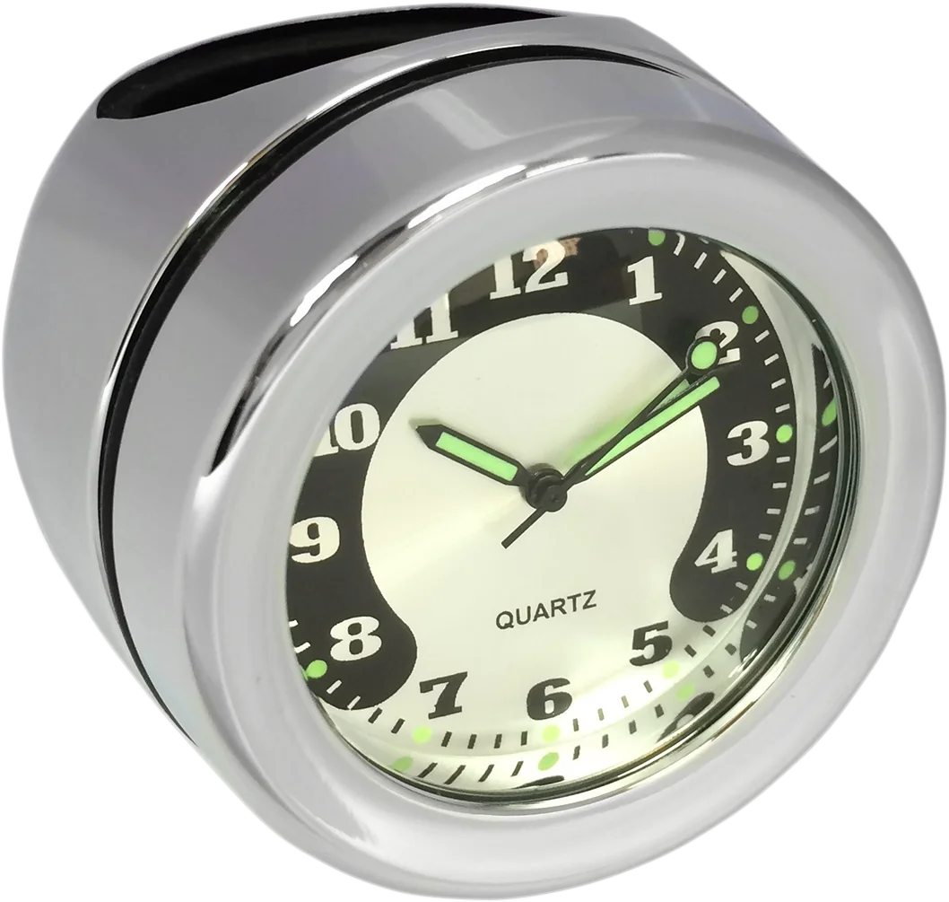 Handlebar Mount Clock - Chrome - For 1.25" Bar DragSpecialties O91-6822N - Side View