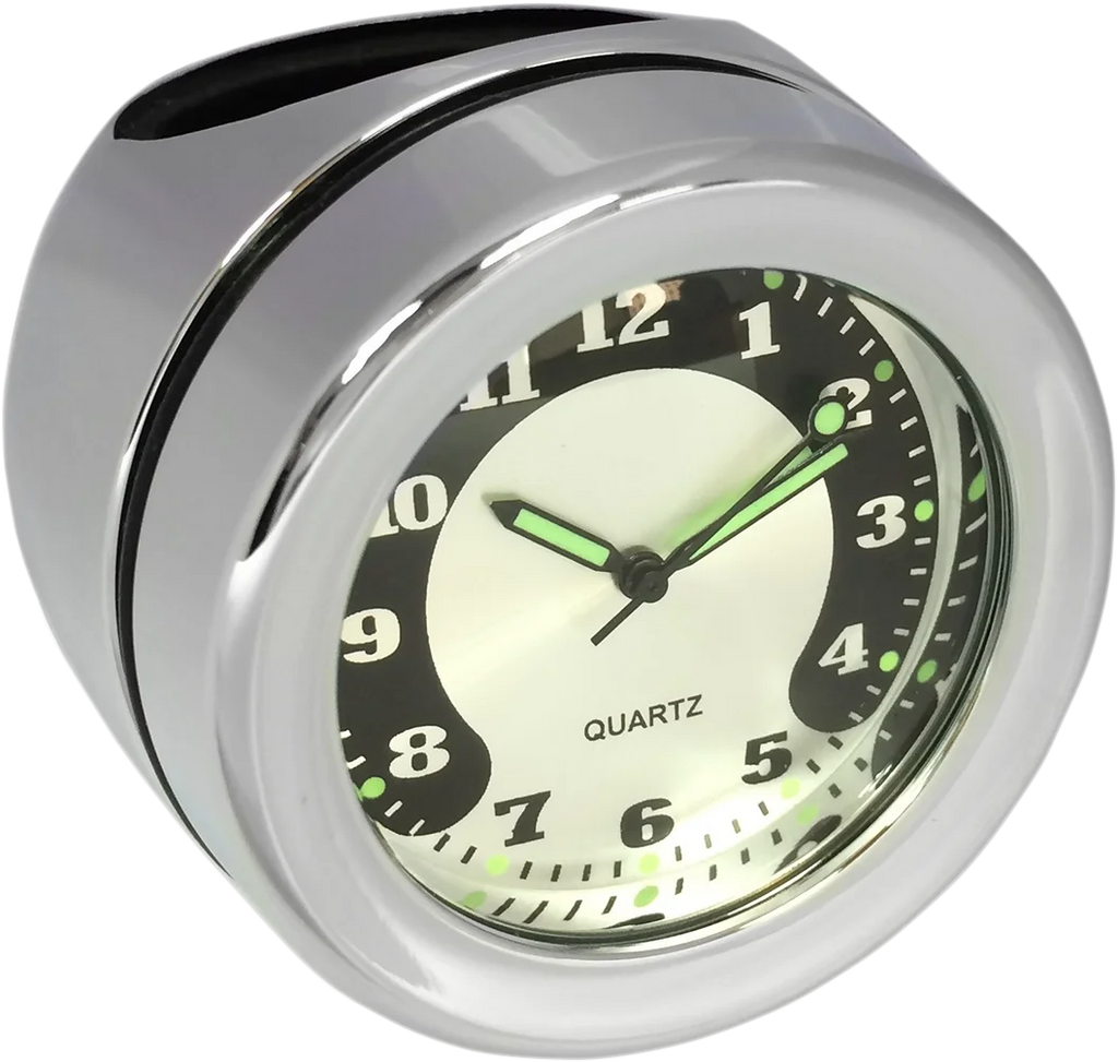 Handlebar Mount Clock - Chrome - For 1.25" Bar DragSpecialties O91-6822N - Side View