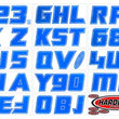 Load image into Gallery viewer, Hardline Boat Lettering Registration Installation Kit 3 in. - 900 Blue