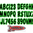 Load image into Gallery viewer, Hardline Boat Lettering Registration Kit 3 in. - 200 Black/Kiwi Green
