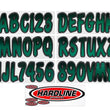 Load image into Gallery viewer, Hardline Boat Lettering Registration Kit 3 in. - 200 Forest Green/Black