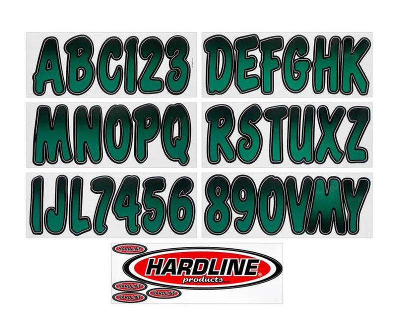 Hardline Boat Lettering Registration Kit 3 in. - 200 Forest Green