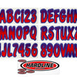 Load image into Gallery viewer, Hardline Boat Lettering Registration Kit 3 in. - 200 Red/Purple