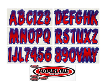Hardline Boat Lettering Registration Kit 3 in. - 200 Red / Purple