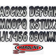Load image into Gallery viewer, Hardline Boat Lettering Registration Kit 3 in. - 200 Silver/Black