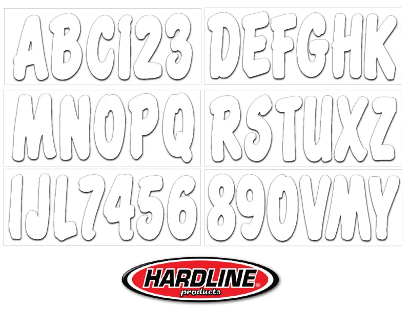 Hardline Boat Lettering Registration Kit 3 in. - 200 White Solid