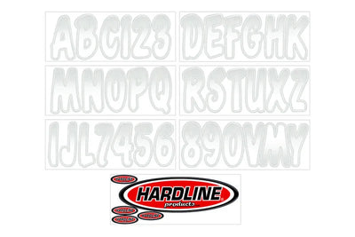 Hardline Boat Lettering Registration Kit 3 in. - 200 White / Silver