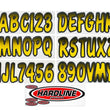 Load image into Gallery viewer, Hardline Boat Lettering Registration Kit 3 in. - 200 Yellow/Black