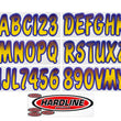 Load image into Gallery viewer, Hardline Boat Lettering Registration Kit 3 in. - 200 Yellow/Purple