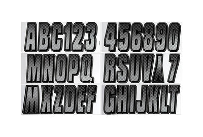 Hardline Boat Lettering Registration Kit 3 in. - 300 Silver / Black
