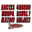 Load image into Gallery viewer, Hardline Boat Lettering Registration Kit 3 in. - 320 Ox Blood Red/Black