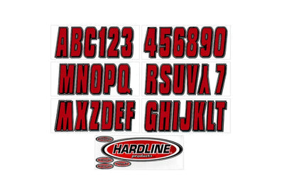 Red Boat Lettering Hardline Boat Lettering Registration Kit 3 in. - 320 Ox Blood Red
