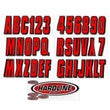 Load image into Gallery viewer, Hardline Boat Lettering Registration Kit 3 in. - 320 Red/Black