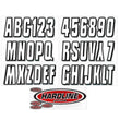 Load image into Gallery viewer, Hardline Boat Lettering Registration Kit 3 in. - 320 Silver/Black