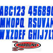 Load image into Gallery viewer, Hardline Boat Lettering Registration Kit 3 in. - 350 Blue Solid