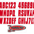 Load image into Gallery viewer, Hardline Boat Lettering Registration Kit 3 in. - 350 Red Solid