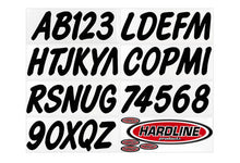 Load image into Gallery viewer, Hardline Boat Lettering Registration Kit 3 in. - 400 Black Solid