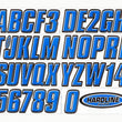 Load image into Gallery viewer, Hardline Boat Lettering Registration Kit 3 in. - 400 Blue Solid