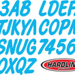 Load image into Gallery viewer, Hardline Boat Lettering Registration Kit 3 in. - 400 Cyan Blue Solid