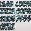 Load image into Gallery viewer, Hardline Boat Lettering Registration Kit 3 in. - 400 Cyan Blue/Black
