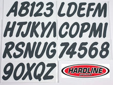 Load image into Gallery viewer, Hardline Boat Lettering Registration Kit 3 in. - 400 Dark Grey Solid
