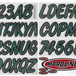 Load image into Gallery viewer, Hardline Boat Lettering Registration Kit 3 in. - 400 Forest green/Black