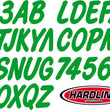 Load image into Gallery viewer, Hardline Boat Lettering Registration Kit 3 in. - 400 Lime Green Solid