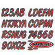 Load image into Gallery viewer, Hardline Boat Lettering Registration Kit 3 in. - 400 Red/Black