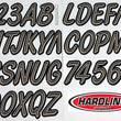 Load image into Gallery viewer, Hardline Boat Lettering Registration Kit 3 in. - 400 Titan Grey/Black