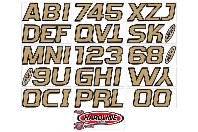Hardline Boat Lettering Registration Kit 3 in. - 700 Brown/Black