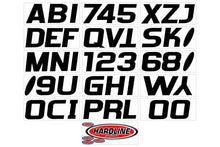 Load image into Gallery viewer, Hardline Boat Lettering Registration Kit 3 in. - 700 Solid Black