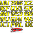 Load image into Gallery viewer, Hardline Boat Lettering Registration Kit 3 in. - 700 Yellow/Black