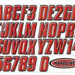 Load image into Gallery viewer, Hardline Boat Lettering Registration Kit 3 in. - 800 Red/Black
