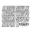 Load image into Gallery viewer, Hardline Boat Lettering Registration Kit 3 in. - 800 White/Black