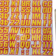 Load image into Gallery viewer, Hardline Snowmobile Lettering Registration Kit 2 in. - 500 Yellow/Red