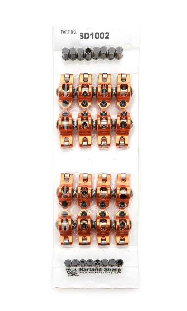 Harland Sharp SBC Roller Rocker Arm Set 1.6 Ratio 3/8 Stud SD1002